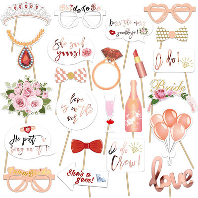 16-24db Bride To Be Esküvői dekoráció Fotófülke kellékek Barkácsolás Bajusz Ajkak Szemüvegek Maszkok Photobooth Team Menyasszonyparti Kellékek