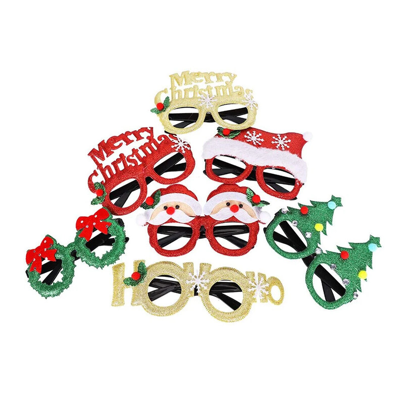12db karácsonyi szemüvegek csillogó parti szemüvegek keretek karácsonyi dekoráció jelmez szemüvegek karácsonyi partikhoz Ünnepi ajándékok