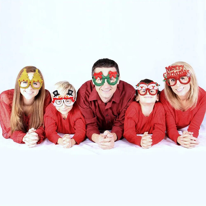 12db karácsonyi szemüvegek csillogó parti szemüvegek keretek karácsonyi dekoráció jelmez szemüvegek karácsonyi partikhoz Ünnepi ajándékok