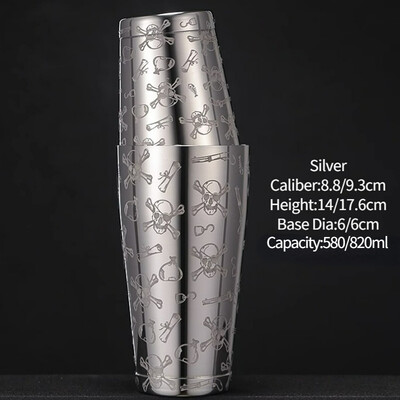 Bár Koktél Shaker Boston Shaker Rozsdamentes acél Gravírozó Shaker Bar Tartozék Bartender eszközök otthonra és bárra