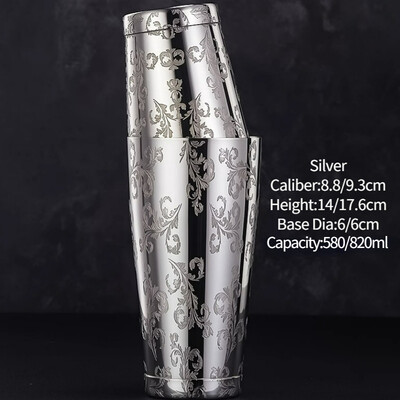 Bár Koktél Shaker Boston Shaker Rozsdamentes acél Gravírozó Shaker Bar Tartozék Bartender eszközök otthonra és bárra