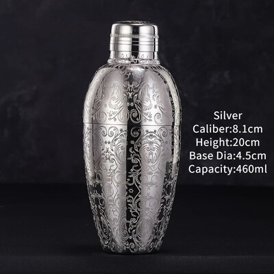 Bár Koktél Shaker Boston Shaker Rozsdamentes acél Gravírozó Shaker Bar Tartozék Bartender eszközök otthonra és bárra