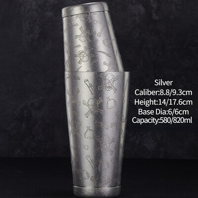 Bár Koktél Shaker Boston Shaker Rozsdamentes acél Gravírozó Shaker Bar Tartozék Bartender eszközök otthonra és bárra