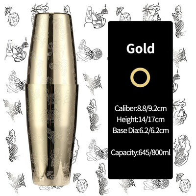 Bár Koktél Shaker Boston Shaker Rozsdamentes acél Gravírozó Shaker Bar Tartozék Bartender eszközök otthonra és bárra