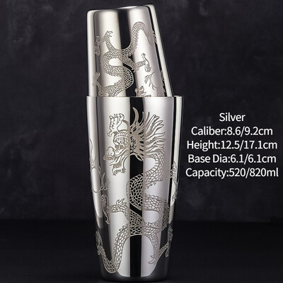 Bár Koktél Shaker Boston Shaker Rozsdamentes acél Gravírozó Shaker Bar Tartozék Bartender eszközök otthonra és bárra