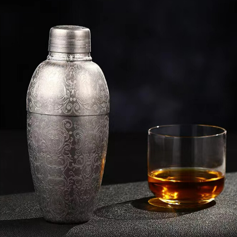Bár Koktél Shaker Boston Shaker Rozsdamentes acél Gravírozó Shaker Bar Tartozék Bartender eszközök otthonra és bárra