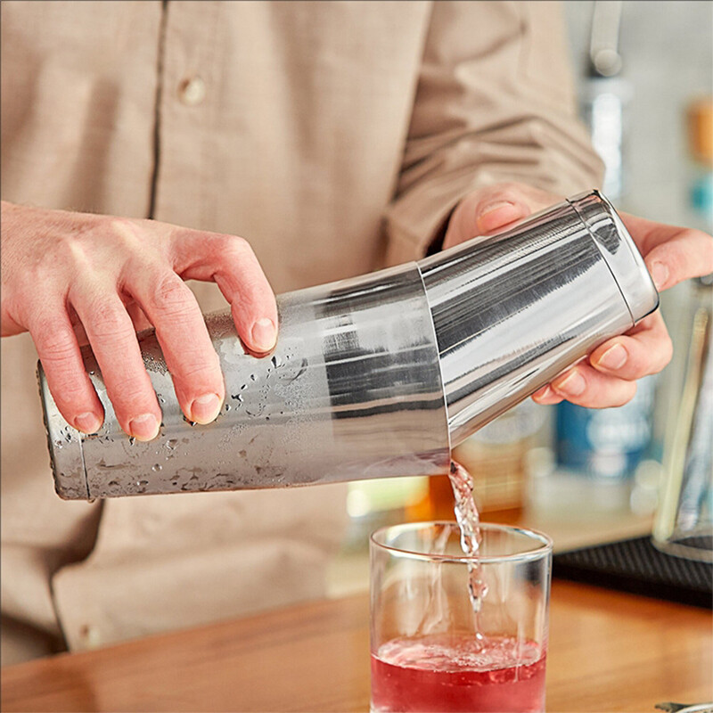 Koktél shaker, 750/550 ml rozsdamentes acél keverő csapos italok 2 részes koktél shakerek bár eszközök