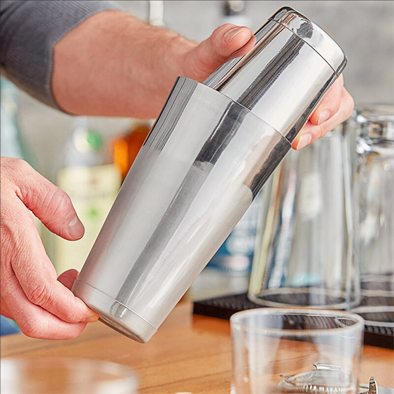 2024 Új koktél shaker, 750/550 ml rozsdamentes acél keverő csapos italok 2 részes koktél shakerek bár eszközök