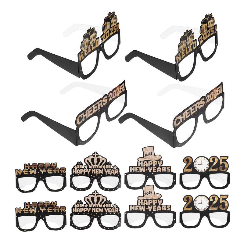 12 buc 2025 ochelari de hârtie performanță decorare ochi costum de petrecere de revelion ochelari de recuzită rame pentru copii