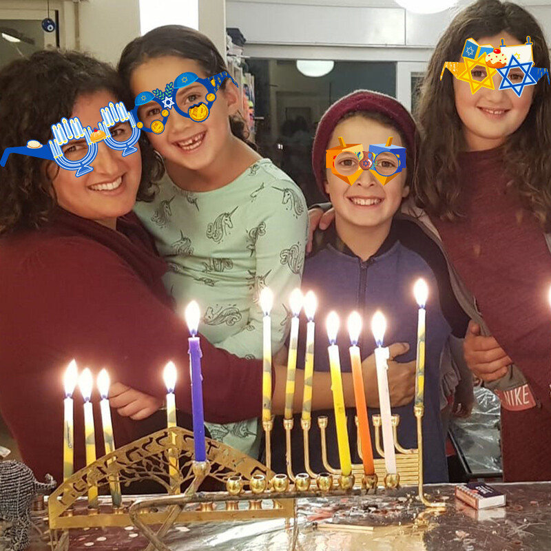 8db Happy Hanukah Papírszemüveg, Hanukai Party fotó kellékek, Hanuka ünnepi ruha