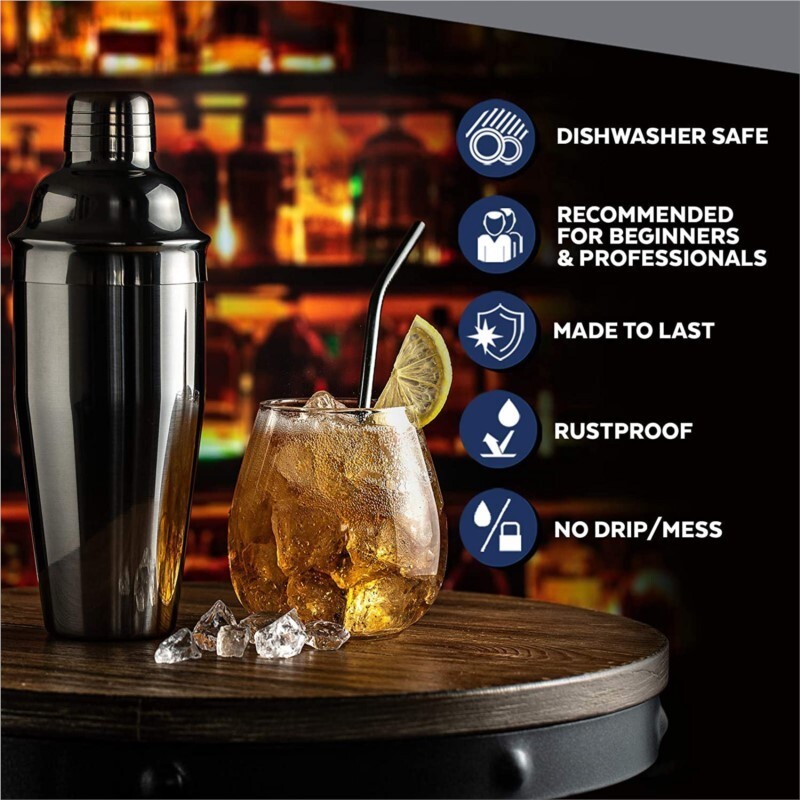 550/750 ml Krāsains nerūsējošā tērauda šeikeris trīs sekciju kokteiļu šeikeris ar rokām gatavotu piena tējas tases kokteiļu šeikeri ballītēm jauktu dzērienu bāra rīks