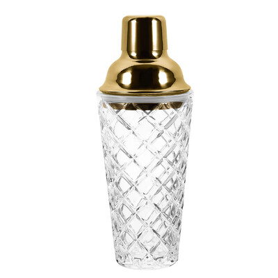 Stiklinis kokteilių plaktuvas Martini Mocktail gaminimo rinkinys su nepralaidžiu metaliniu plieniniu dangteliu austo rašto stiklo puodelio namų naudojimo baro įtaisas