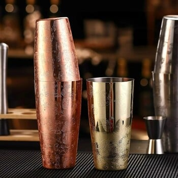 22oz/28,7oz Tiki Etched Boston Cocktail Shaker Bar Κονσέρβες από ανοξείδωτο ατσάλι Κιτ μπάρμαν με χαραγμένο σετ σέικερ Εργαλεία μπάρα