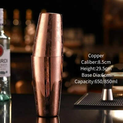 22 uncijos / 28,7 uncijos Tiki Etched Boston kokteilių plaktuvų juostos skardinės iš nerūdijančio plieno barmeno rinkinys, graviruotas maišymo plaktuvo rinkinys, juostos įrankiai