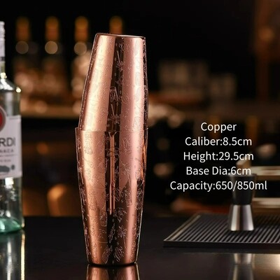 22 uncijos / 28,7 uncijos Tiki Etched Boston kokteilių plaktuvų juostos skardinės iš nerūdijančio plieno barmeno rinkinys, graviruotas maišymo plaktuvo rinkinys, juostos įrankiai