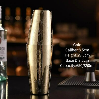 22 uncijos / 28,7 uncijos Tiki Etched Boston kokteilių plaktuvų juostos skardinės iš nerūdijančio plieno barmeno rinkinys, graviruotas maišymo plaktuvo rinkinys, juostos įrankiai