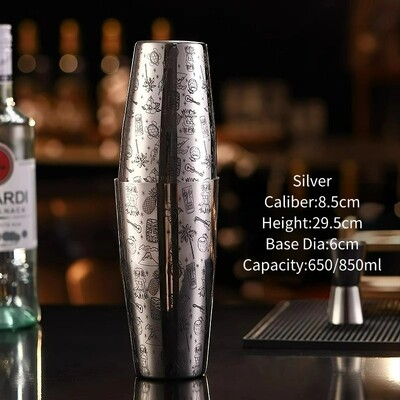 22 uncijos / 28,7 uncijos Tiki Etched Boston kokteilių plaktuvų juostos skardinės iš nerūdijančio plieno barmeno rinkinys, graviruotas maišymo plaktuvo rinkinys, juostos įrankiai