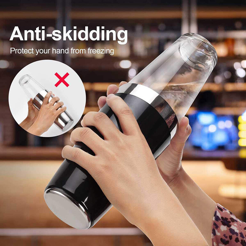 Bostono kokteilių plaktuvas, 16 fl oz stiklo ir 26 fl uncijos nerūdijančio plieno su guminiu įvorėmis