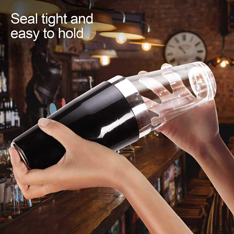 Bostono kokteilių plaktuvas, 16 fl oz stiklo ir 26 fl uncijos nerūdijančio plieno su guminiu įvorėmis