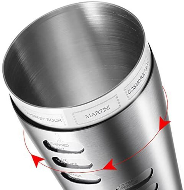 Nerūdijančio plieno įtaisytas kokteilių plaktuvas su receptų vadovu