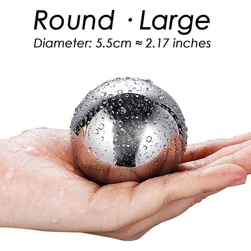 2 vnt. Daugkartinio naudojimo nerūdijančio plieno ledo kubeliai aušinimo metaliniai ledo rutuliukai viskio vyno alaus aušintuvas vėsinimo akmenys baro įrankių priedai