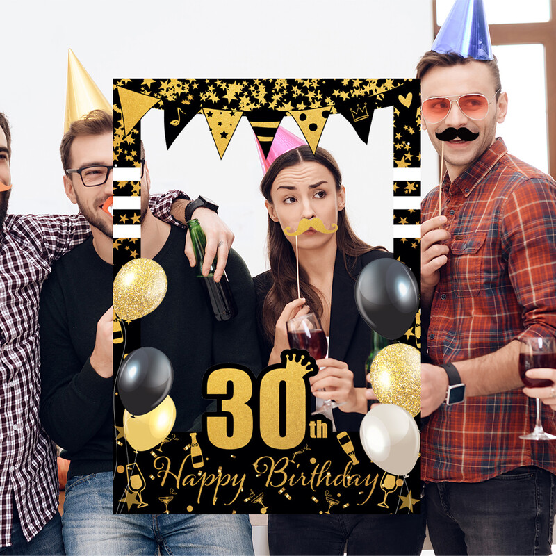 18 30 50 60 70 φωτογραφικά στηρίγματα 80ων γενεθλίων για ενήλικες διακόσμηση πάρτι γενεθλίων επετείου αποφοίτησης αποφοίτησης φορητά φωτογραφικά στηρίγματα