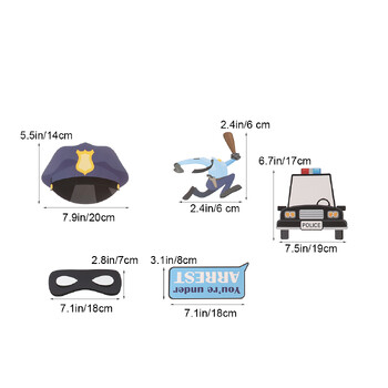 21 бр. Декорации за партита на тема затвор Полицейски реквизит за селфи Полицаи и инструмент за снимки на рожден ден Облекло Бебе