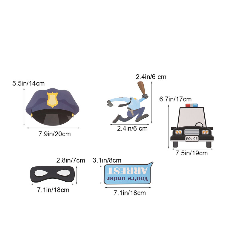 21 τμχ Prison Theme Διακοσμήσεις πάρτι Αστυνομικές Selfie στηρίγματα αστυνομικοί και Εργαλείο φωτογραφίας γενεθλίων Ρούχα μωρού