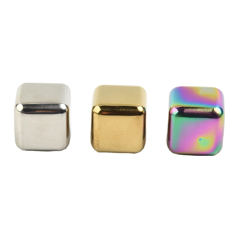 304 nerūdijančio plieno ledo kubelių rinkinys, daugkartinio naudojimo vėsinimo akmenys degtinės viskio vyno aušinimo metalo kubo roko vakarėlio baro įrankis