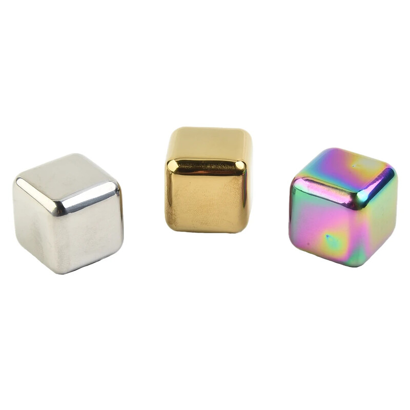 304 nerūdijančio plieno ledo kubelių rinkinys, daugkartinio naudojimo vėsinimo akmenys degtinės viskio vyno aušinimo metalo kubo roko vakarėlio baro įrankis