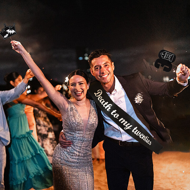 1 set de hârtie neagră de 30 de ani, de mână, accesorii fotografice pentru ziua de naștere, pentru adulți, aniversare, la mulți ani, decorare pentru petreceri