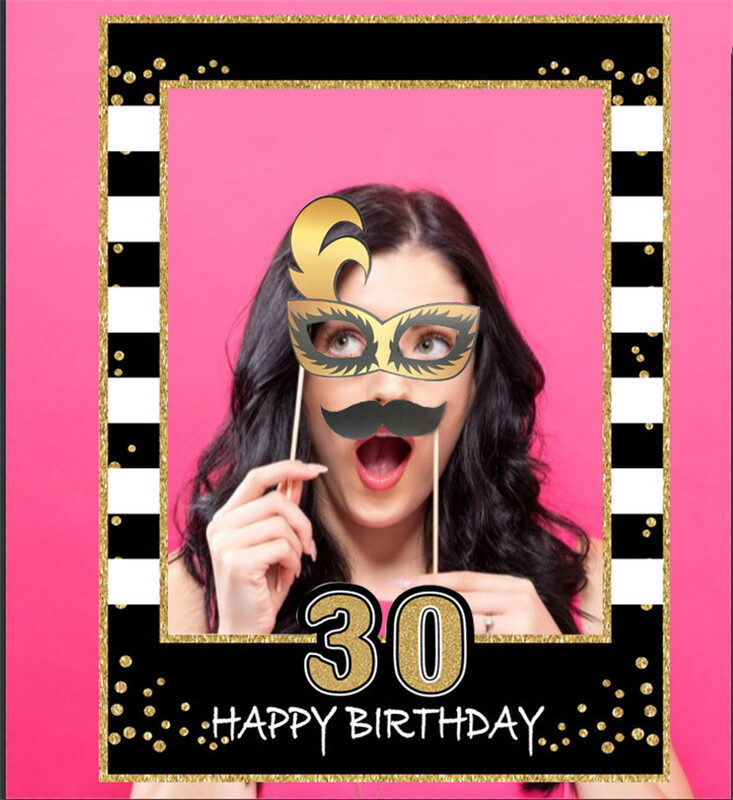 1 szett 18 30 40 50 60. születésnapi fényképes kellékek Felnőtt Boldog születésnapi évfordulós buli papír kézi fotó dekorációs kellékek