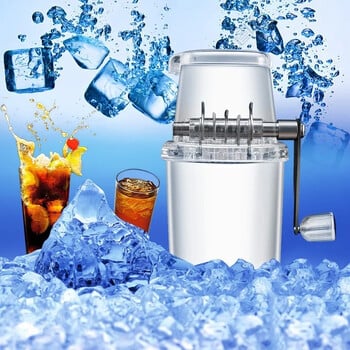 Multifunctional Manual Ice Crusher Mini Ice Shaver Chopper 1,25L Manual Snow Cone Smoothie Maker