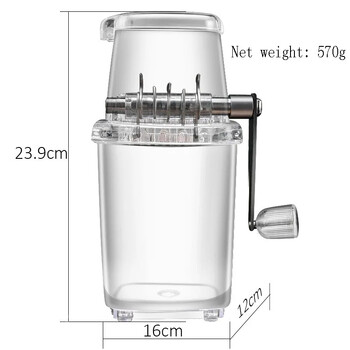 Multifunctional Manual Ice Crusher Mini Ice Shaver Chopper 1,25L Manual Snow Cone Smoothie Maker