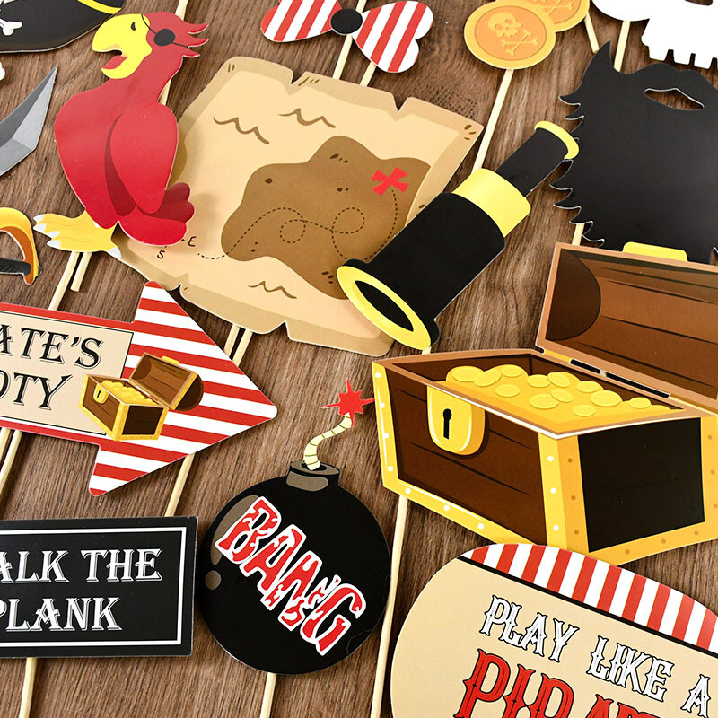 Πειρατικό θεματικό πάρτι χειροποίητο πάρτι γενεθλίων φωτογραφιών για DIY Επέτειος γάμου Χρόνια πολλά Διακόσμηση για πάρτι για μωρά