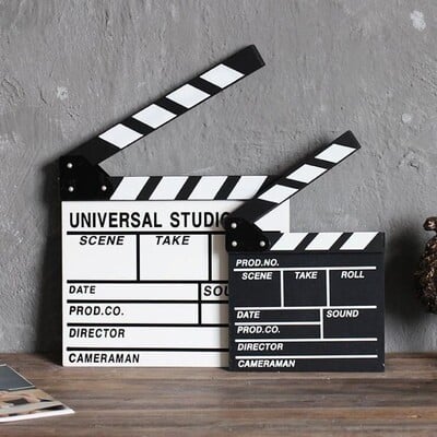 Drveni redatelj Video Scena Clapperboard TV Film Kino Clapboard Fotografski rekvizit za Vlog snimanje Viseća dekoracija Novo