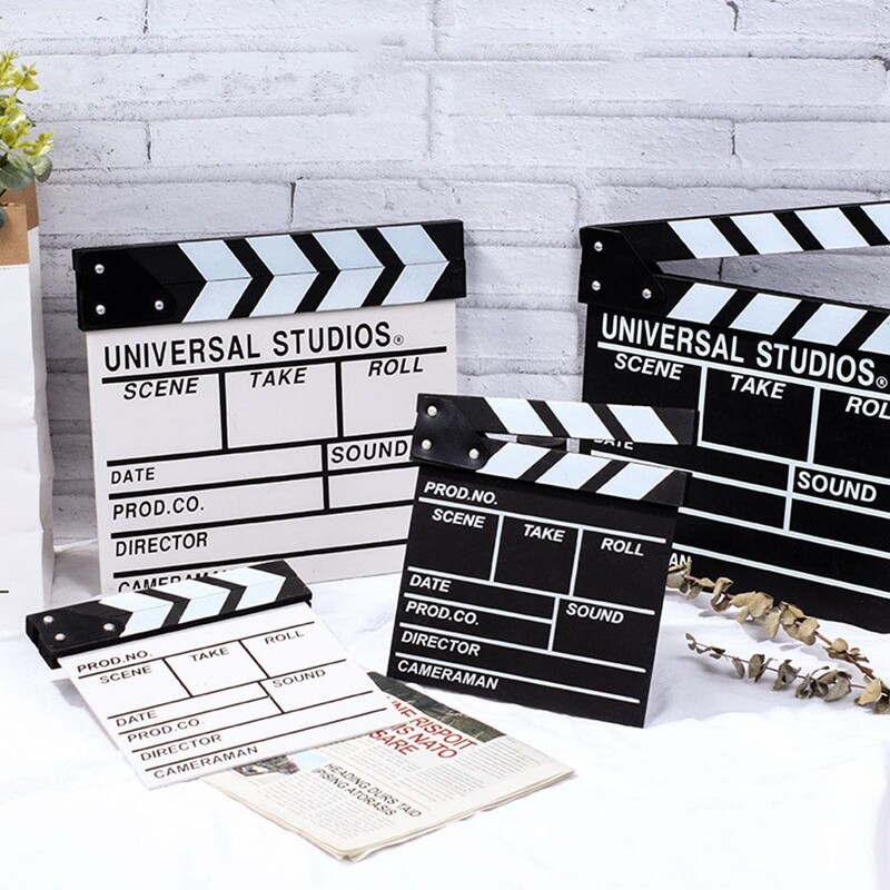 Fa Rendező Videó Jelenet Clapperboard Tv Film Mozi Clapboard Fényképezés Kellék Vlog felvételhez Függő Dekoráció Új