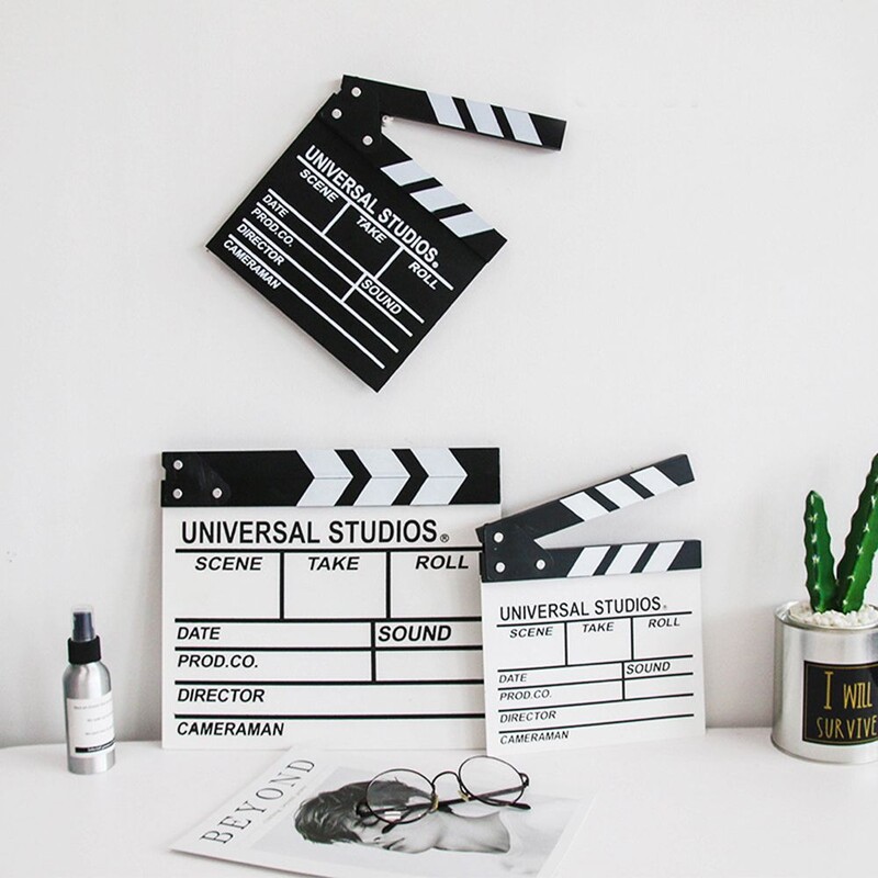 Fa Rendező Videó Jelenet Clapperboard Tv Film Mozi Clapboard Fényképezés Kellék Vlog felvételhez Függő Dekoráció Új