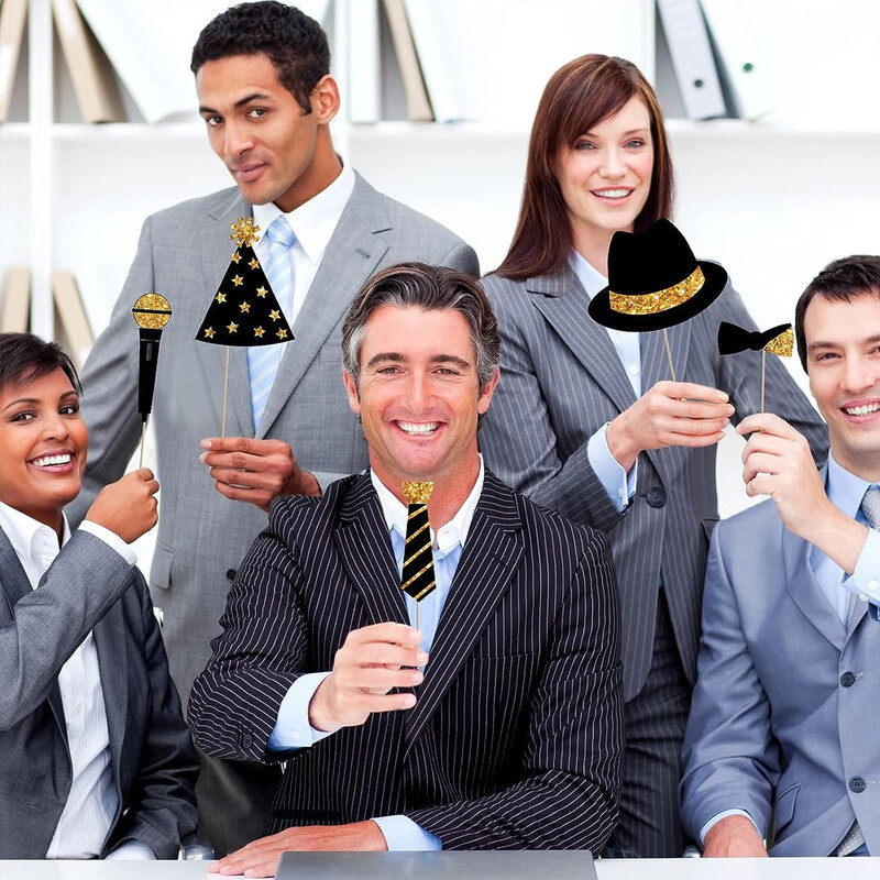 24 DB Party Photo Booth kellékek születésnapi esküvőre Ballagási bál Szilveszteri parti kellékek Kalapok keveréke Rúzs nyakkendő koronák