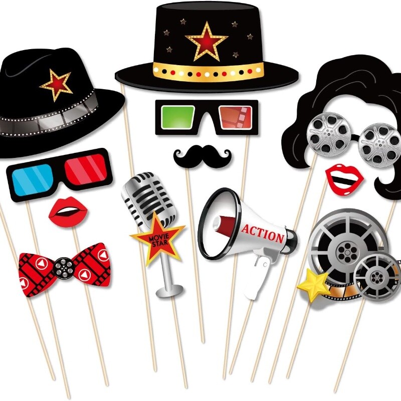 25 τεμ. Αντικείμενα φωτογραφιών για το περίπτερο του Χόλιγουντ Διακοσμητικά για πάρτι γενεθλίων