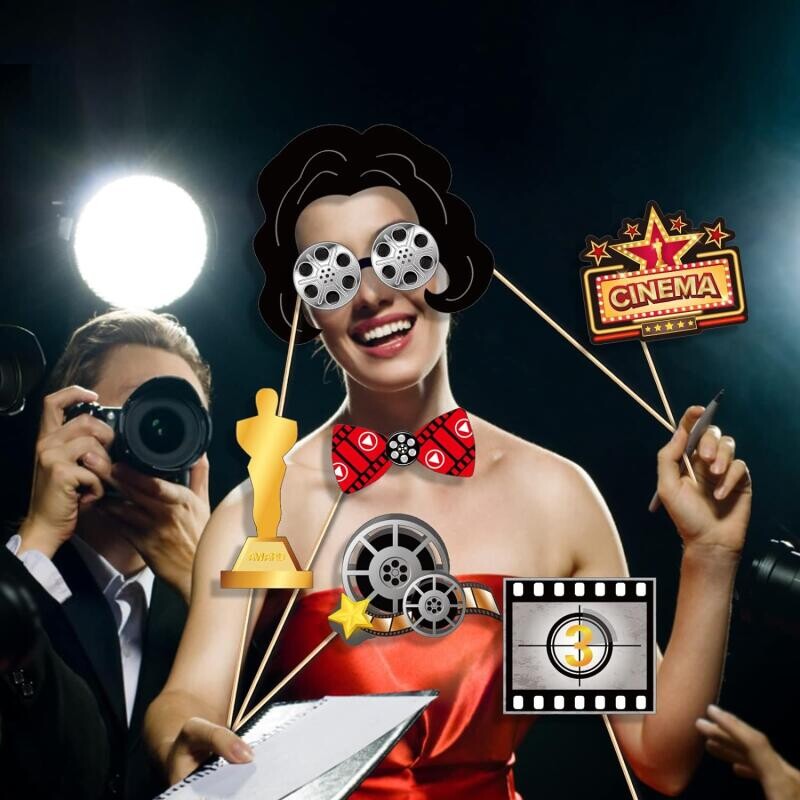 25 τεμ. Αντικείμενα φωτογραφιών για το περίπτερο του Χόλιγουντ Διακοσμητικά για πάρτι γενεθλίων