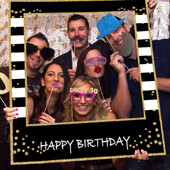 1 db Boldog születésnapot Photo Booth kellékek keret gyerekeknek felnőtt születésnapi parti dekoráció 1. 2. 16. 18. 21. 30. Photobooth kellékek