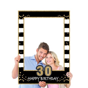 1Pcs Честит рожден ден Photo Booth Props Frame Kids Adult Birthday Party Decor 1st 2nd 16th 18th 21st 30th Photobooth Props Supplie