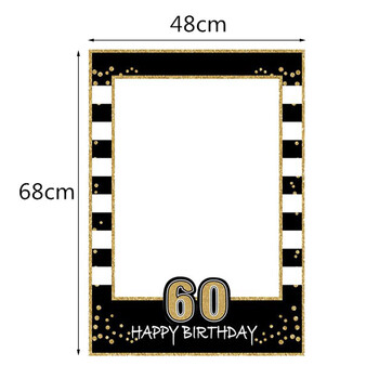 1Pcs Честит рожден ден Photo Booth Props Frame Kids Adult Birthday Party Decor 1st 2nd 16th 18th 21st 30th Photobooth Props Supplie