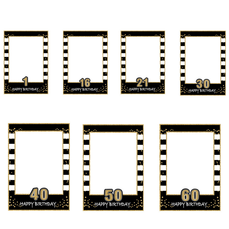 1 db Boldog születésnapot Photo Booth kellékek keret gyerekeknek felnőtt születésnapi parti dekoráció 1. 2. 16. 18. 21. 30. Photobooth kellékek