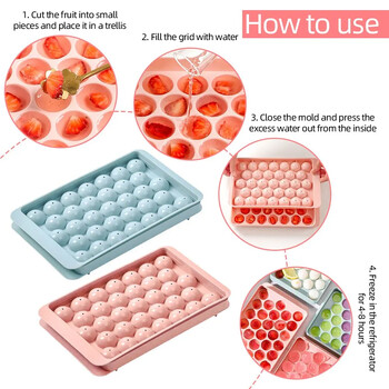 33 Ice Boll Cube Trays for Freezer Ice Ball Maker Mold Mini Circle Στρογγυλή φόρμα για παγάκια με καπάκι για υπολογιστές για κοκτέιλ ουίσκι