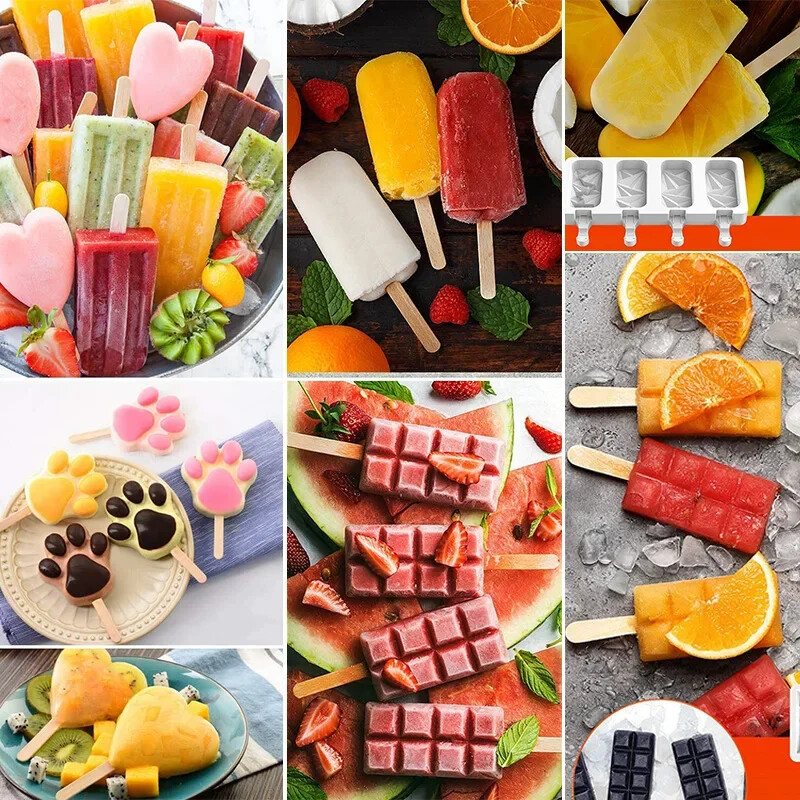 Barkácsolás szilikon fagylalt forma élelmiszer minőségű csokoládé desszert popsikát formáló tálca jégkocka készítő házi készítésű eszközök nyári parti kellékek