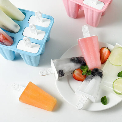 Καλούπια Popsicle Καλούπια 6 τεμαχίων σιλικόνης Ice Pop Molds BPA Free Καλούπια Popsicle Επαναχρησιμοποιήσιμη Εύκολη απελευθέρωση Ice Pop Make