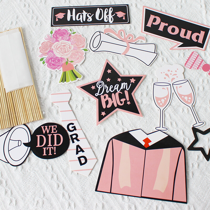 24db rózsaszín ballagási parti fotó kellékek, 2024-es ballagási fotós emlékkellékek osztálya