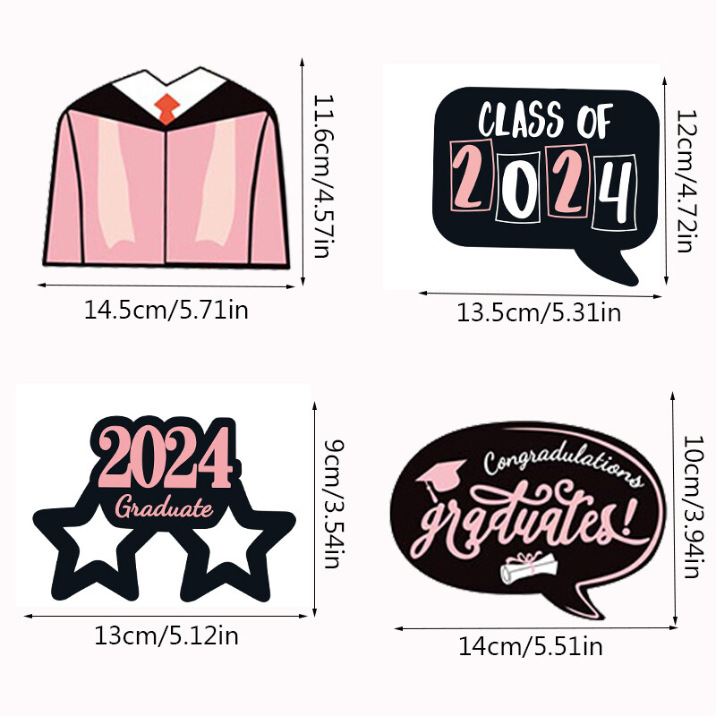 24db rózsaszín ballagási parti fotó kellékek, 2024-es ballagási fotós emlékkellékek osztálya